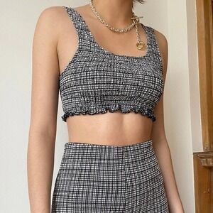 Wray Ilana Black Smocked Crop Tank Size 3XL